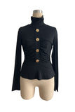 Elegant Button-Up Peplum Top