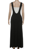 Patchwork Cut-Out Evening Dress