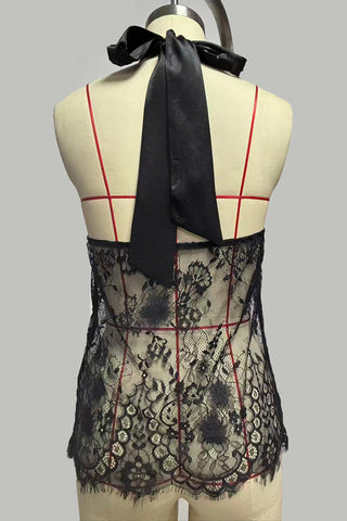 Lace Halter Tank Top