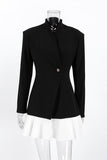 Chic Blazer Dress with Pleated Hem