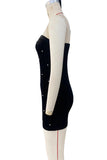 Strapless Pearl-Embellished Mini Dress