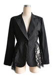 Lace Trim Blazer with Peplum Design