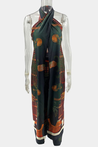 Tropical Halter Pants Set
