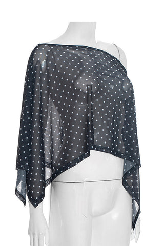 Off-Shoulder Polka Dot Blouse