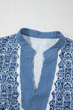 Elegant V-Neck Patterned Blouse