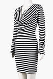 Striped V-Neck Bodycon Dress