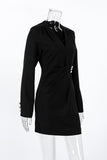 Button-Accent Casual Dress
