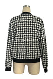 Houndstooth Zip-Up Jacket