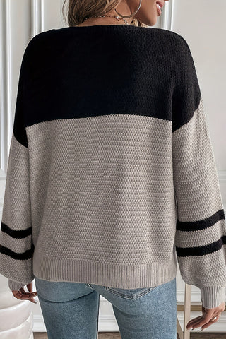 Striped Sleeve Knit Sweater
