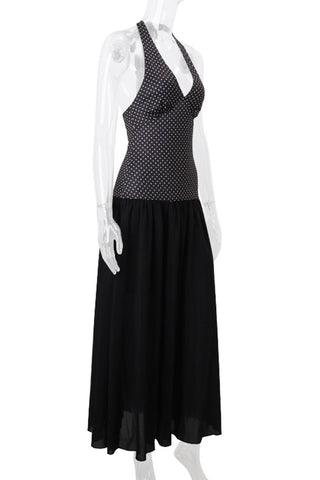 Halter Neck Polka Dot  Dress