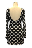 Polka Dot Open-Back Casual Dress