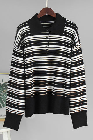 Striped Polo Long Sleeve Shirt