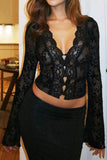 Lace-Trim Leopard Print Blouse