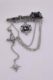 Elegant Multi-Layer Brooch with Chains