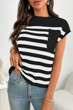 Sleeveless Striped Pocket Sweater Top