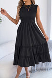 Sleeveless Smocked Casual Dress
