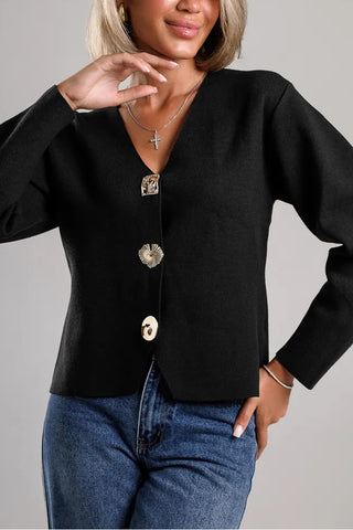 Stylish Button-Detail Cardigan