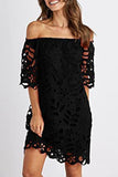 Off-Shoulder Lace Casual Dress