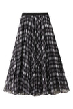 Pleated Plaid Maxi Skirt
