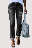 Distressed Hem Skinny Jeans