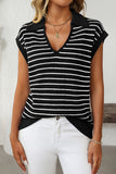 Striped V-Neck Sweater Vest