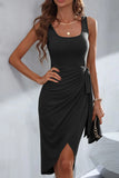 Asymmetric Draped Casual Dress