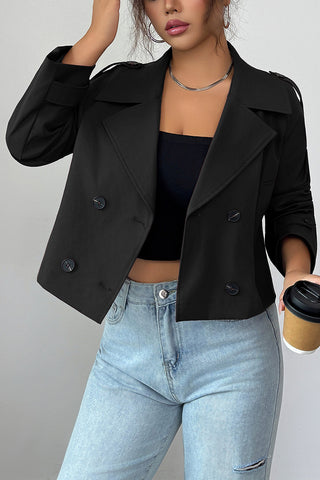 Double-Breasted Cropped Blazer