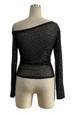 Sheer Mesh Embellished Top