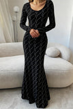 Elegant Evening Gown with Long Sleeves