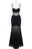 Lace-Panel Mermaid Evening Dress