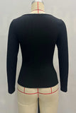 Elegant Long-Sleeve V-Neck Blouse