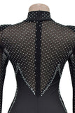 Sparkling Mesh Detail Jumpsuit