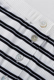 Striped Button-Up Short Set