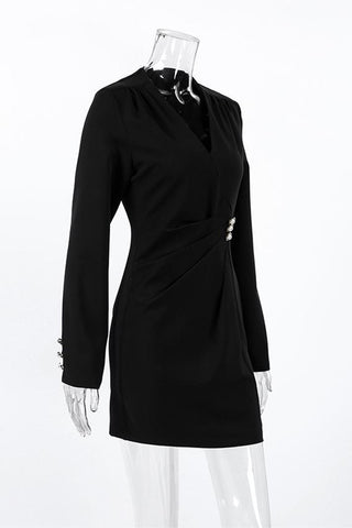 Elegant Button-Detail Casual Dress