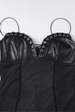 Strappy Sheer Panel Evening Dress