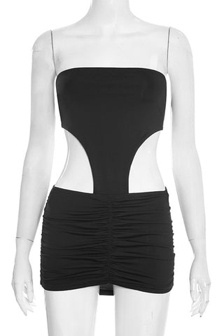 Mesh Panel Ruched Romper