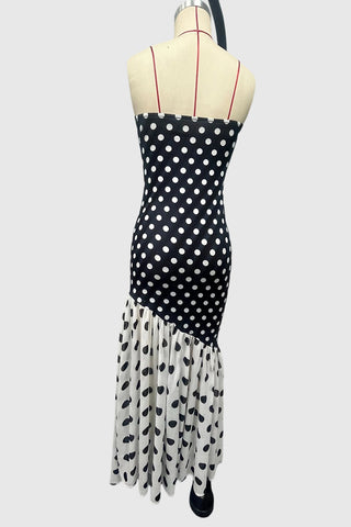 Strapless Polka Dot Maxi Dress