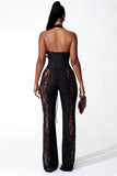 Lace-Up Halter Jumpsuit