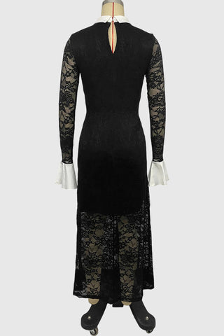 Lace Contrast Casual Dress