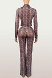 Snakeskin Print Pants Set