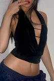 Strappy Cutout Halter Tank Top