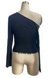 Asymmetric Studded Long Sleeve Top