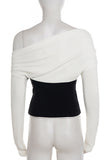 Off-Shoulder Button-Front T-Shirt