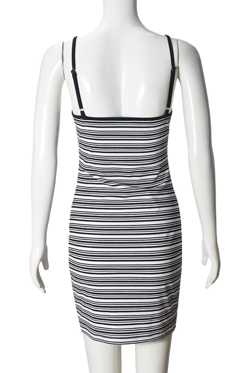 Striped Sleeveless Casual Dress
