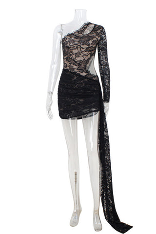 Elegant Asymmetric Lace Dress