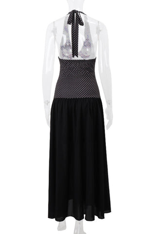 Halter Neck Polka Dot  Dress