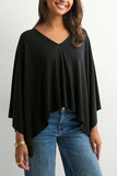 Flowing V-Neck Poncho Blouse