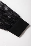 Keyhole Lace Raglan Sleeve Blouse