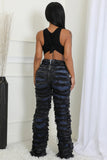 Distressed Wide Leg Denim Pants