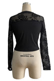Floral Mesh Long Sleeve T-Shirt